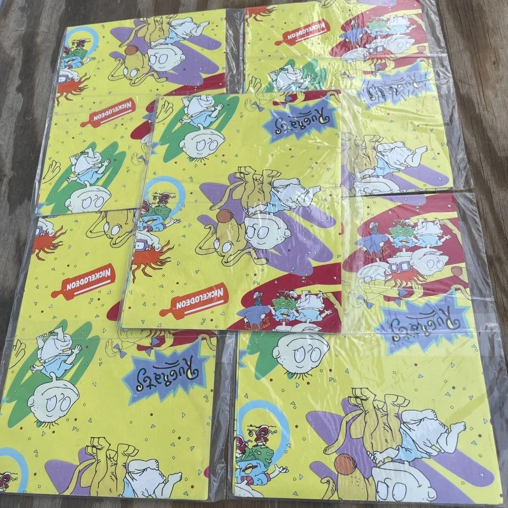 Vintage 90s Rugrats Nickelodeon American Greetings Gift Wrap Lot Of 5 Sealed